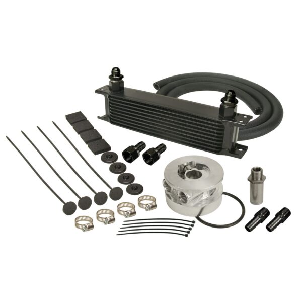 10 Row Series 10000 Stack Plate GM V8 Engine Oil Cooler Kit, Sandwich Adapter