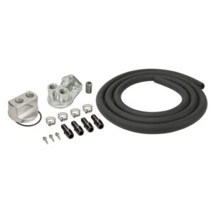 Engine Oil Filter Relocation Kit, 1/2" NPT Ports with 3/4"-16 Engine Thread Size