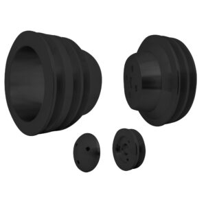 Small Block Ford Pulley Kit - 3V - 3 Bolt - Early - Black