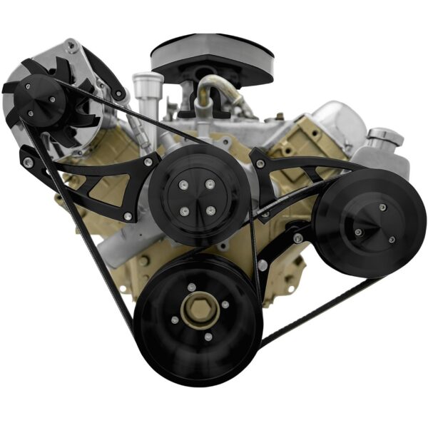 Oldsmobile 455 Serpentine Conversion Kit - PS & ALT - Black