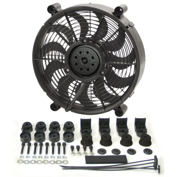 12" High Output Single RAD Pusher/Puller Fan with Premium Mount Kit