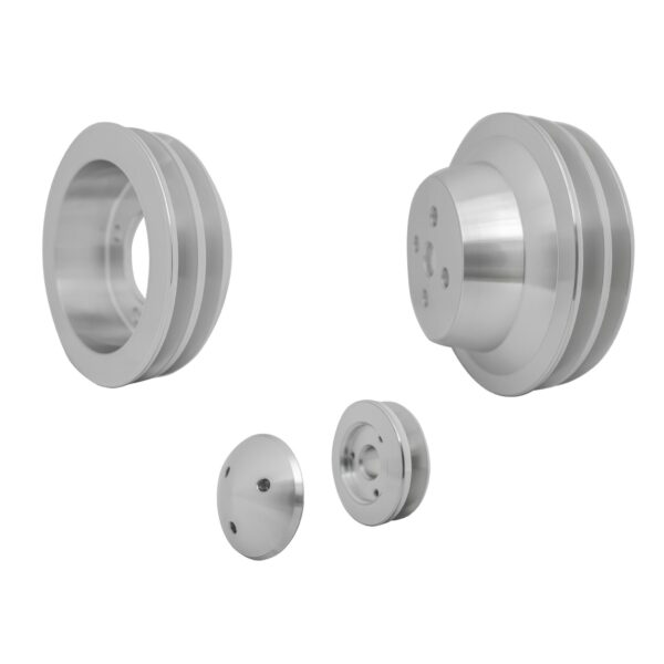 Small Block Ford V-Belt Pulley Kit - 2V - 4 Bolt - Late