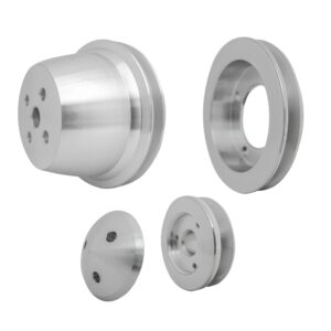 Small Block Ford V-Belt Pulley Kit - High Flow - 1V - 4 Bolt - Late