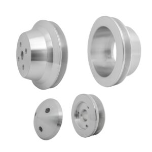 Small Block Ford V-Belt Pulley Kit - High Flow - 1V - 4 Bolt - Late