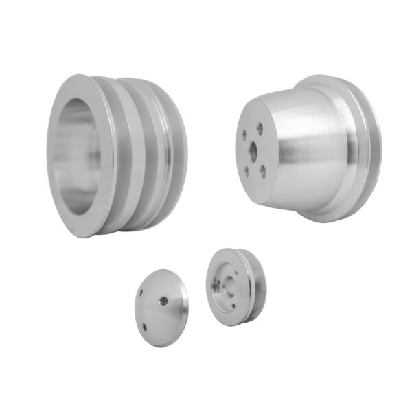 Small Block Ford V-Belt Pulley Kit - High Flow - 2.5", 3V - 4 Bolt, Late