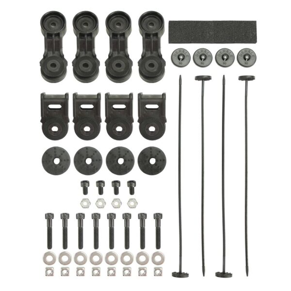 Premium High Output RAD Fan Mnt. Kit w/ Ratcheting Brackets / Nylon Rods / Clips