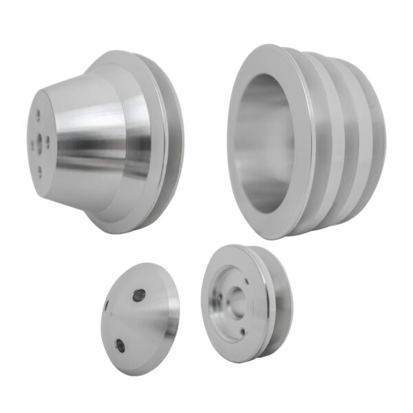 Small Block Ford Pulley Kit - 3" - High Flow - 3V, Late, 4 Bolt