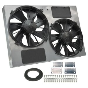 Powerpack - High Output Dual 12" Electric RAD Fan/Powder coated Steel Shroud Kit