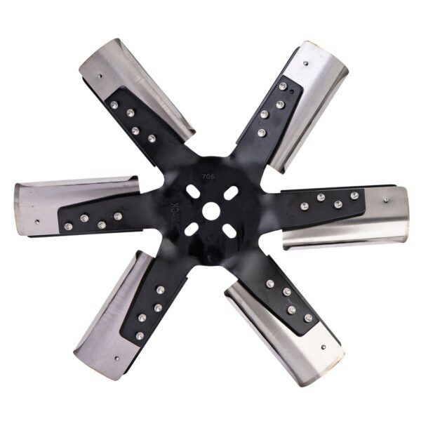 15" Heavy Duty Stainless Steel Standard Rotation Flex Fan, Black Hub