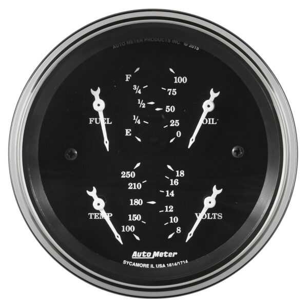 3-3/8 in. QUAD GAUGE, 240-33 O,OLD TYME BLK