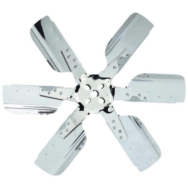 19" Heavy Duty Stainless Steel Reverse Rotation Flex Fan, Chrome Hub