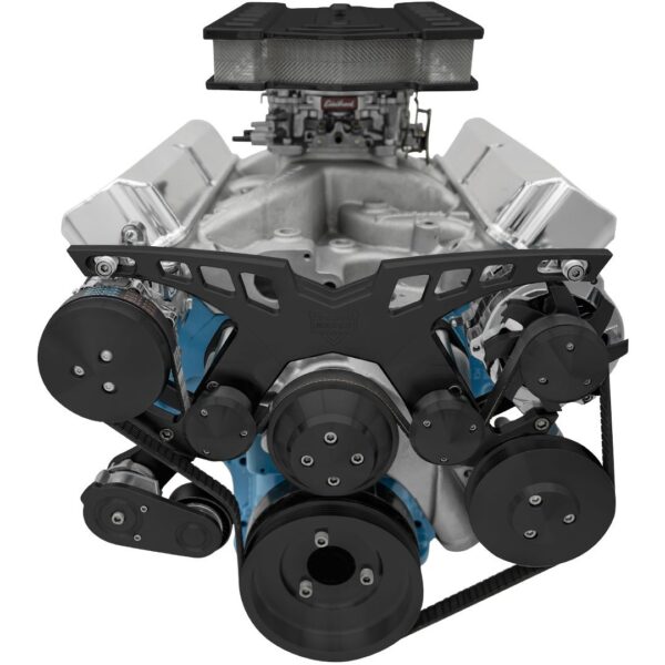 Ford FE Pro-Track Serpentine System - AC & PS - Black
