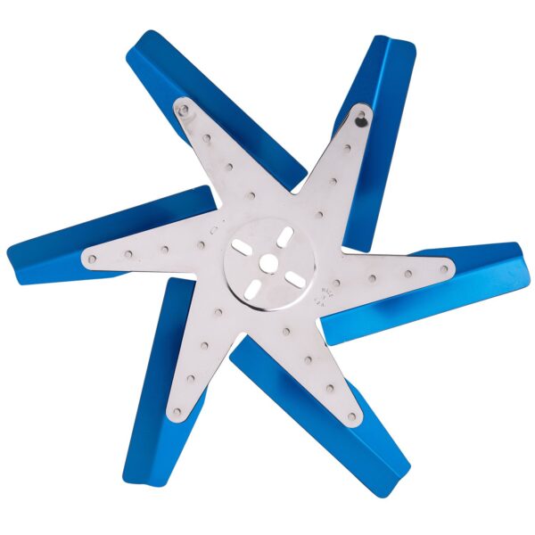 17" High Performance Alum Standard Rotation Flex Fan, Blue Blade with Chrome Hub