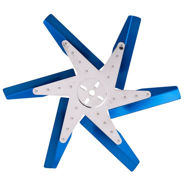 18" High Performance Alum Standard Rotation Flex Fan, Blue Blade with Chrome Hub