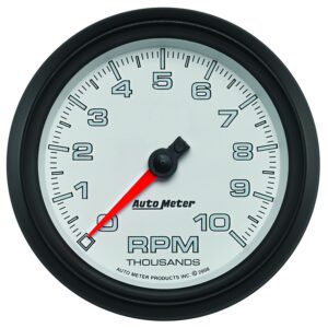 3-3/8 in. TACHOMETER, 0-10,000 RPM, WHITE, PRO-CYCLE