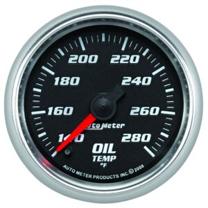 2-1/16 in. OIL TEMPERATURE, 140-280 Fahrenheit, BLACK, PRO-CYCLE