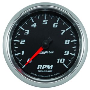 3-3/8 in. TACHOMETER, 0-10,000 RPM, BLACK, PRO-CYCLE