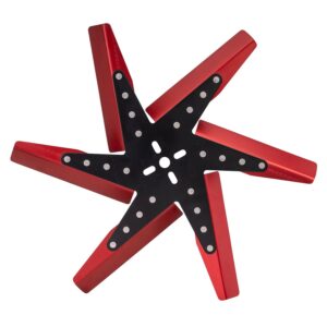 17" High Performance Aluminum Standard Rotation Flex Fan, Red Blade w/ Black Hub