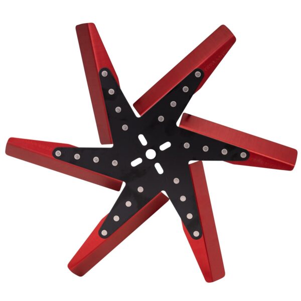 18" High Performance Aluminum Standard Rotation Flex Fan, Red Blade w/ Black Hub