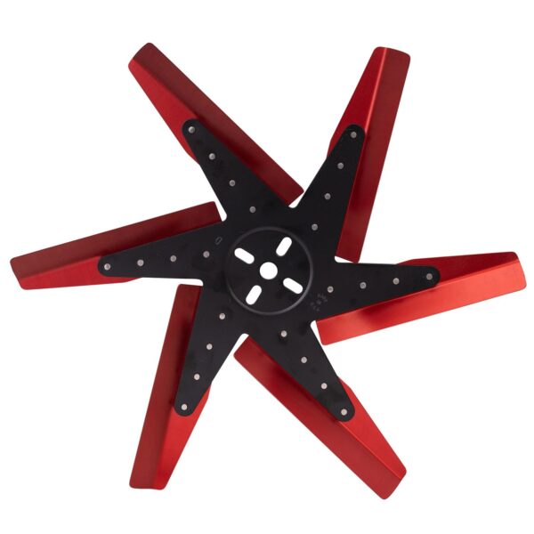 18" High Performance Aluminum Standard Rotation Flex Fan, Red Blade w/ Black Hub