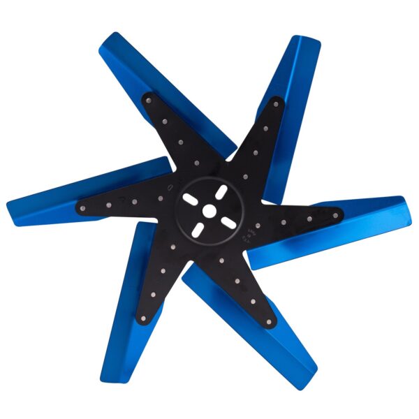 18" High Performance Aluminum Standard Rotation Flex Fan Blue Blade w/ Black Hub