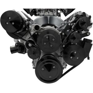 Chevy LS All Inclusive Black Pro Track Serpentine System (AC/PS/ALT)