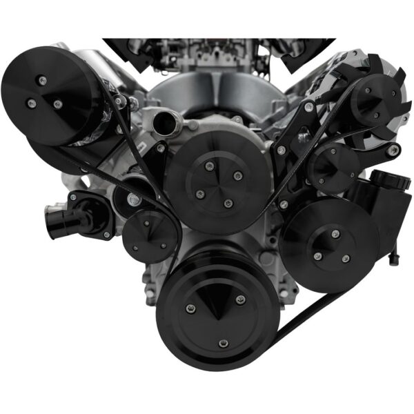 Chevy LS All Inclusive Black Pro Track Serpentine System (AC/PS/ALT)