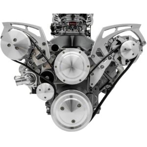 Chevy LS Chrome Powder Coat Style Track Serpentine Kit (AC/PS/ALT)
