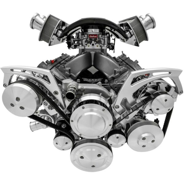 Chevy LS Clear Powder Coat Style Track Serpentine Kit (AC/PS/ALT)