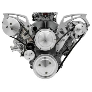 Chevy LS Style Track Serpentine System - Wide - AC & ALT - Chrome
