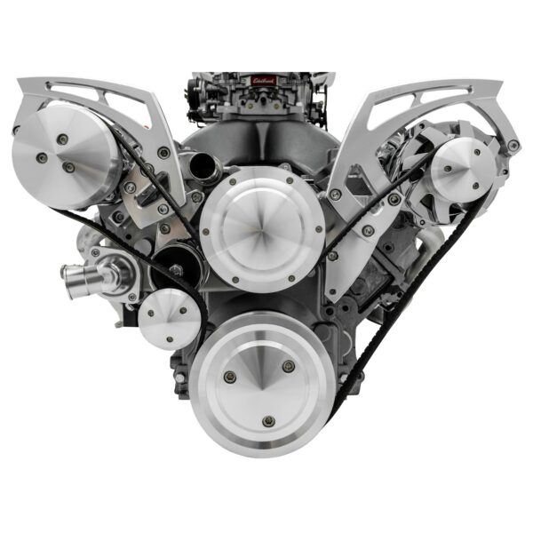 Chevy LS Style Track Serpentine System - Wide - AC & ALT - Chrome
