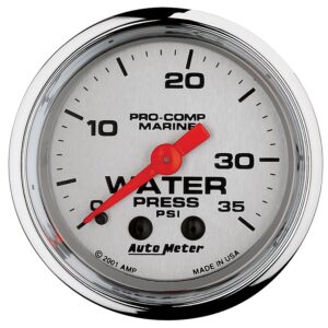 2-1/16 in. WATER PRESSURE, 0-35 PSI, MARINE CHROME ULTRA-LITE
