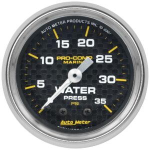 2-1/16 in. WATER PRESSURE, 0-35 PSI, MARINE CARBON FIBER