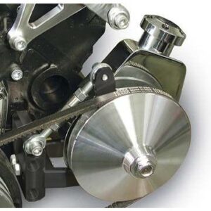 Small Block Chevy Power Steering Bracket - Adjustable - Saginaw - SWP - Black