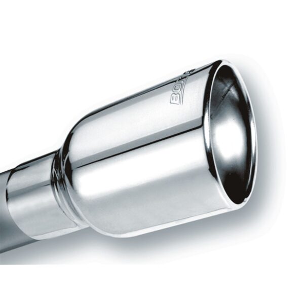 Tip 2.5in Inlet/ 4in Outlet Single Round Rolled-Edge Angle-Cut Lined