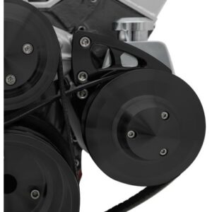 Small Block Chevy Ultra Power Steering Bracket - lWP, Saginaw - Black