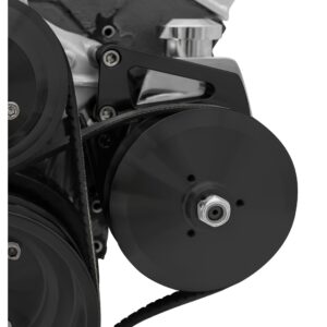 Small Block Chevy Deluxe Power Steering Bracket - LWP - Saginaw - Metric - Black