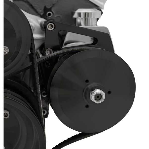 Small Block Chevy Deluxe Power Steering Bracket - LWP, Saginaw - Black