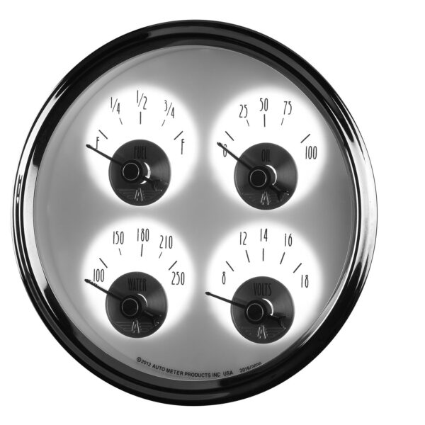 5 in. QUAD GAUGE, 100 PSI/100-250 Fahrenheit/8-18V/240-33 O, PRESTIGE PEARL