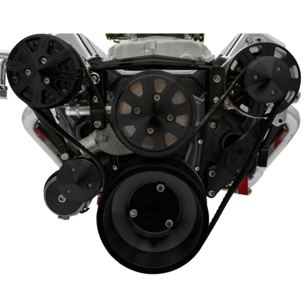 Small Block Chevy Ultra Serpentine System - All Inclusive - AC & ALT - Black