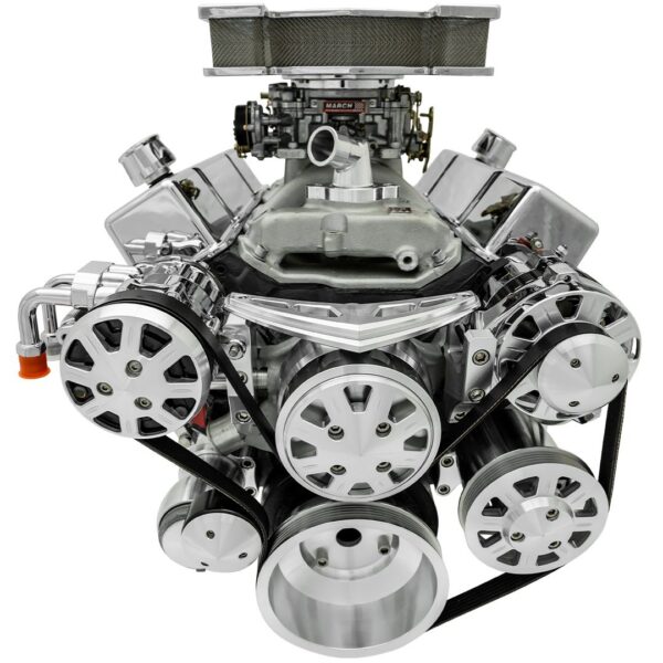 Small Block Chevy Clear Powder Coat Ultra Track Serpentine Kit (AC/PS/ALT)