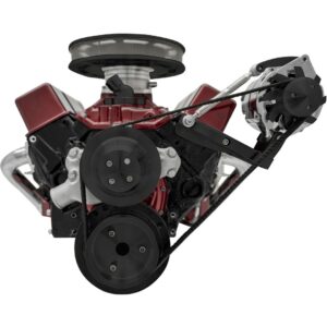 Small Block Chevy Serpentine Conversion Ultra; Outward - Alternator Only - Black