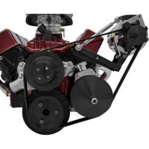 Small Block Chevy Serpentine Conversion Ultra - Outward - Saginaw-Press - Black