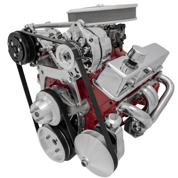 Small Block Chevy High Mount Serpentine Conversion - AC & PS - Saginaw-Key