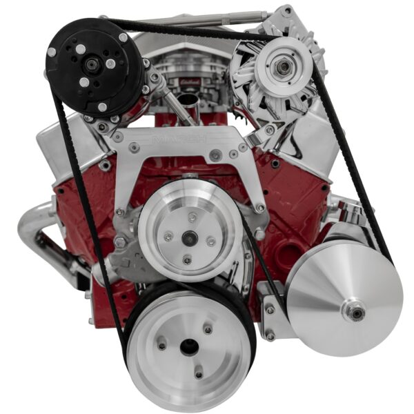 Small Block Chevy High Mount Serpentine Conversion - AC & PS - Saginaw-Key