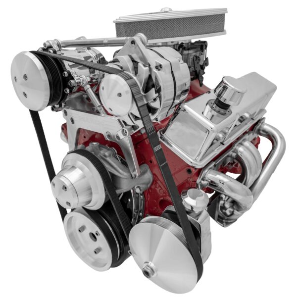 Small Block Chevy High Moutn Serpentine Conversion - AC & PS - Saginaw-Press
