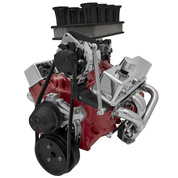 Small Block Chevy High Flow Serpentine Conversion; ALT Only; Driver; SWP; Black
