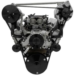 Chevy LT1 Gen II Serpentine Conversion - High Mount - AC & AL; Corvette - Black