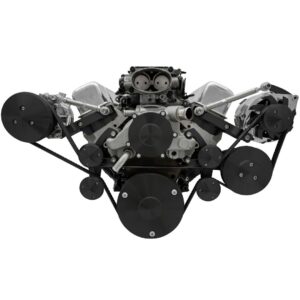 Chevy LT1 Gen II Serpentine Conversion; Outward; AC & PS; GMT2; Corvette; Black