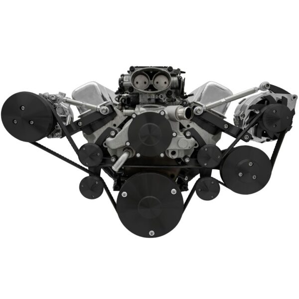 Chevy LT1 Gen II Serpentine Conversion; Outward; AC & PS; GMT2; Camaro; Black